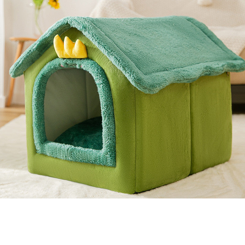 Casa plegable para perros, cama para gatos, casa de invierno para perros, caseta para dormir, nido extraíble, cueva cerrada cálida, sofá, suministros para mascotas