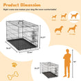 Cargar la imagen en la vista de la galería, Diagram of dog crate with dimensions showing 36.61 by 22.64 by 24.21 inches
