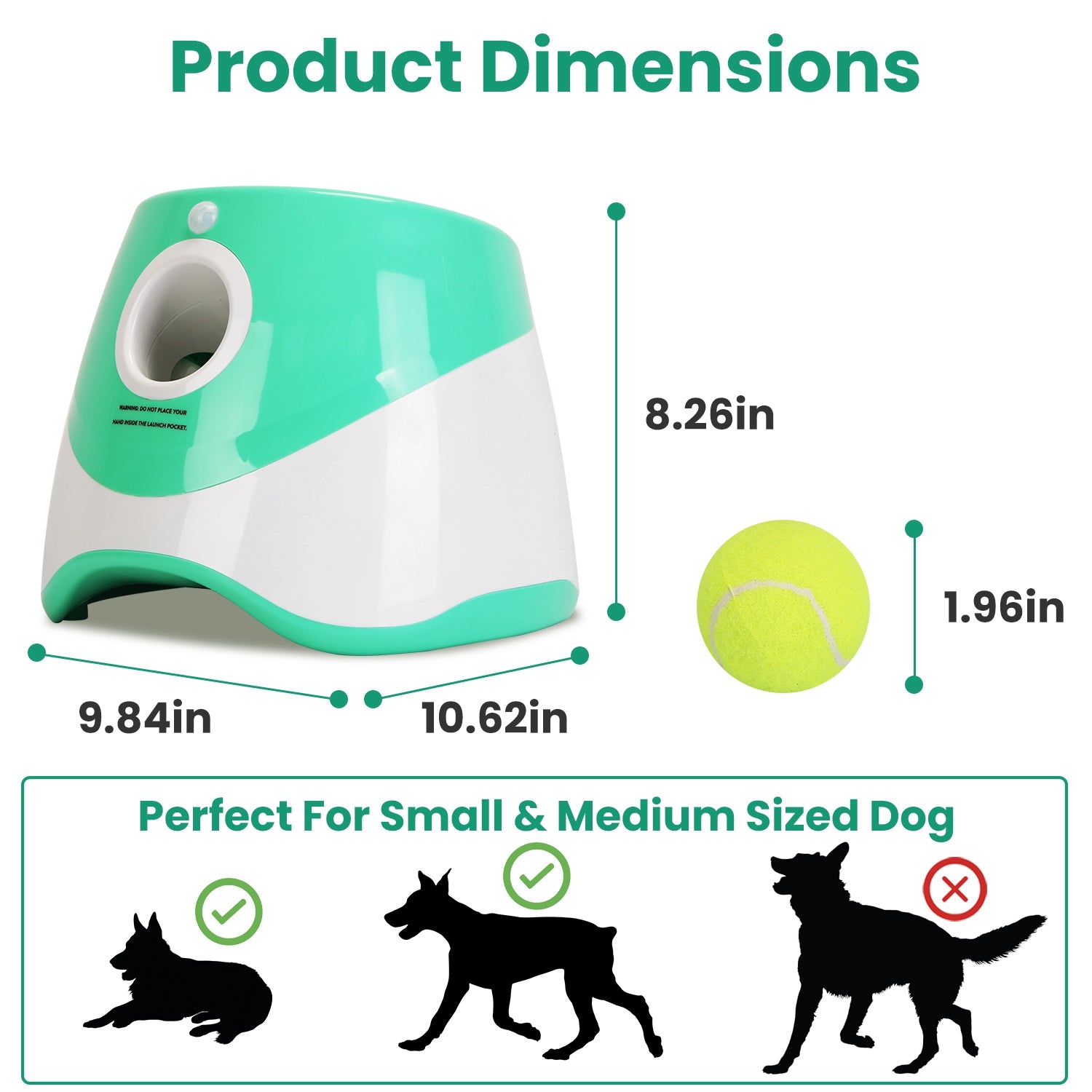Automatic Dog Ball Launcher Included 6 Tennis Balls
