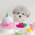 Load image into Gallery viewer, Pink Plush Dog Cake Hat
