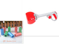 Cargar la imagen en la vista de la galería, Front view of red and gray dog waste scooper with ergonomic handle
