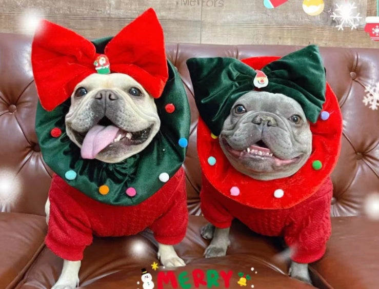 Christmas Bow Pet Headgear