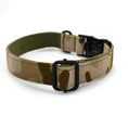 Load image into Gallery viewer, Camouflage dog collar showing black adjustable slider on white background
