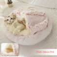 Charger l'image dans la visionneuse de la galerie, Lit 2 en 1 pour chien et chat - Lit d'hiver rond en peluche chaud pour animaux de compagnie - Lit doux et long en peluche pour animaux de compagnie
