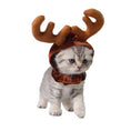 Charger l'image dans la visionneuse de la galerie, Kitten posing in plush reindeer hat with large soft brown antlers
