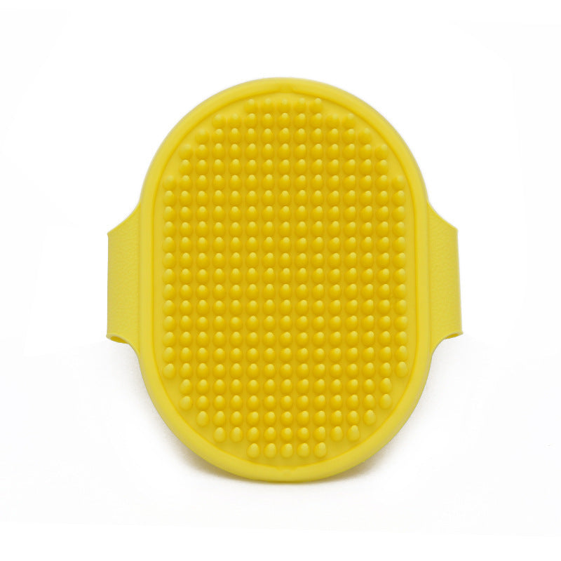 Yellow rubber tip pet grooming pad