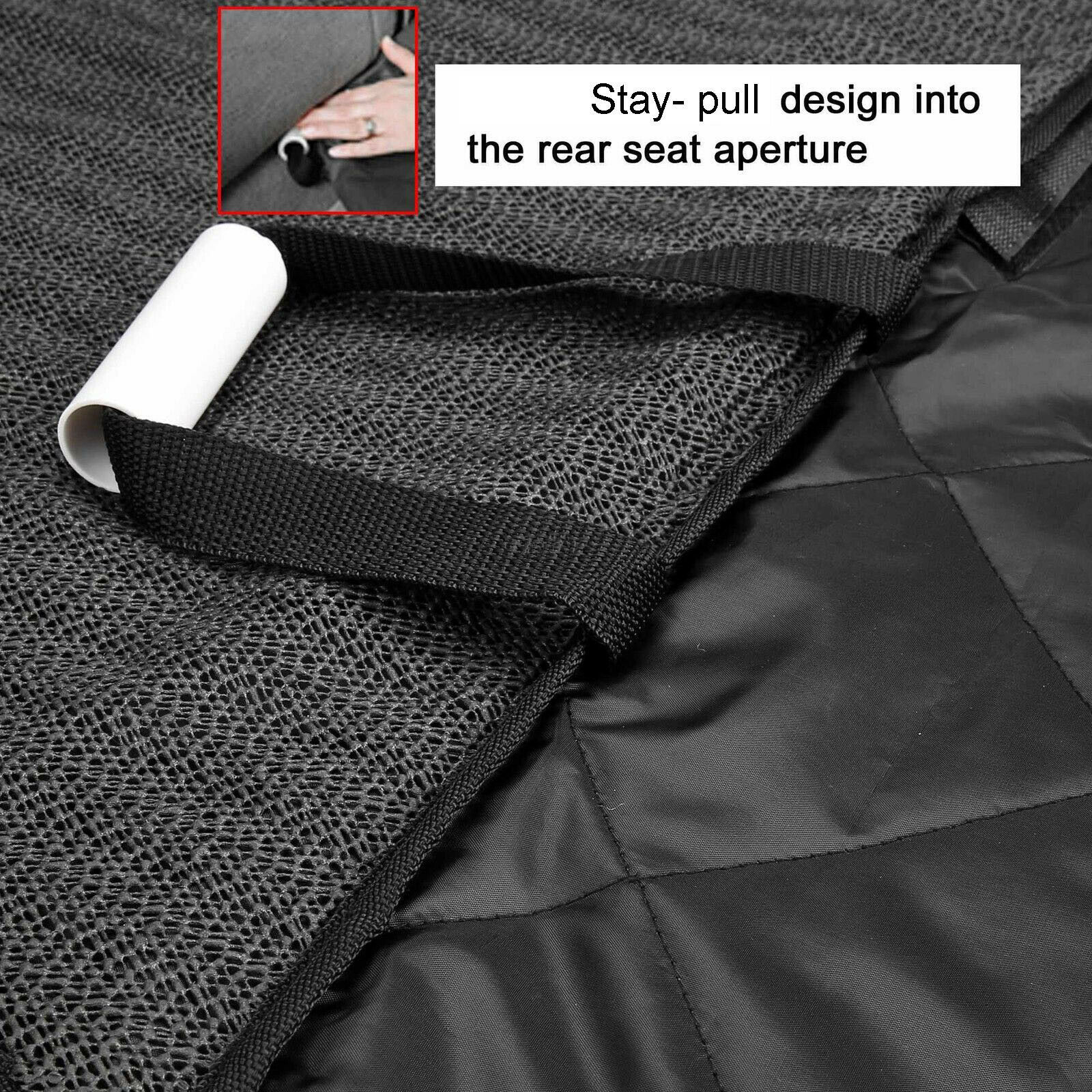 Funda de asiento trasero para coche, protector de banco impermeable para viajes de mascotas y perros, de lujo, color negro