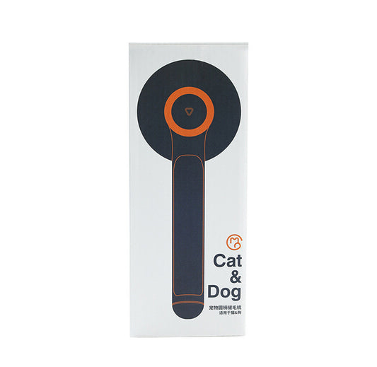 Packaging box displaying round handle pet hair comb for cats and dogs