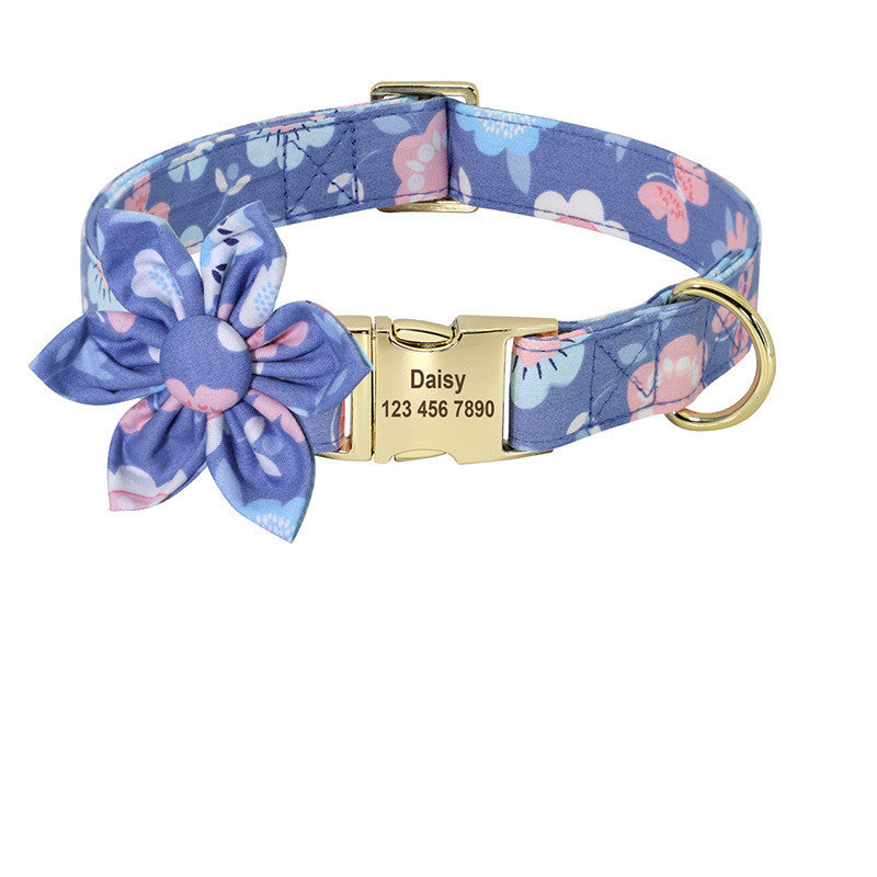 Collar de perro con estampado de moda, collar de nailon personalizado para perros, collares personalizados para cachorros y gatos, collares con etiqueta de identificación grabada, accesorios para perros