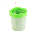 Load image into Gallery viewer, Green small size silicone dog paw washer cup showing inside bristles
