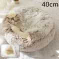 Charger l'image dans la visionneuse de la galerie, Lit 2 en 1 pour chien et chat - Lit d'hiver rond en peluche chaud pour animaux de compagnie - Lit doux et long en peluche pour animaux de compagnie
