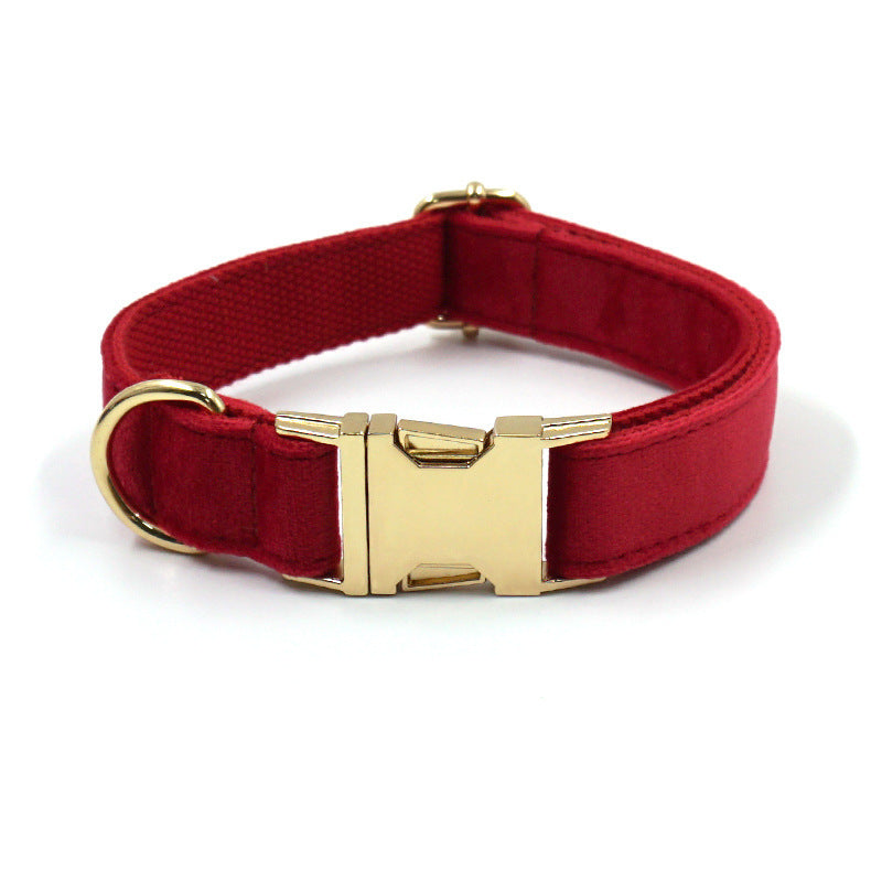 Red velvet pouch with white zipper and gold clip