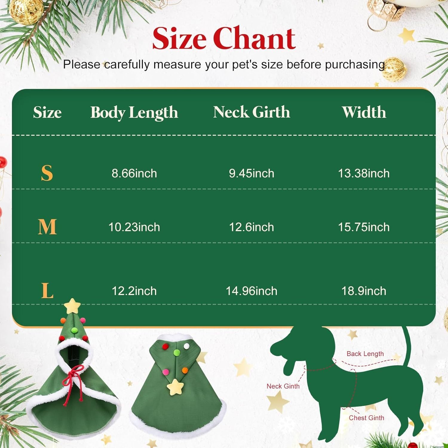 Pet Christmas Tree Cape With Velvet Stars