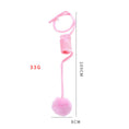 Load image into Gallery viewer, Pink spring rabbit hair ball cat toy showing length and weight dimensions
