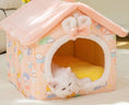 Cargar la imagen en la vista de la galería, Casa plegable para perros, cama para gatos, casa de invierno para perros, caseta para dormir, nido extraíble, cueva cerrada cálida, sofá, suministros para mascotas
