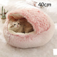 Charger l'image dans la visionneuse de la galerie, Lit 2 en 1 pour chien et chat - Lit d'hiver rond en peluche chaud pour animaux de compagnie - Lit doux et long en peluche pour animaux de compagnie
