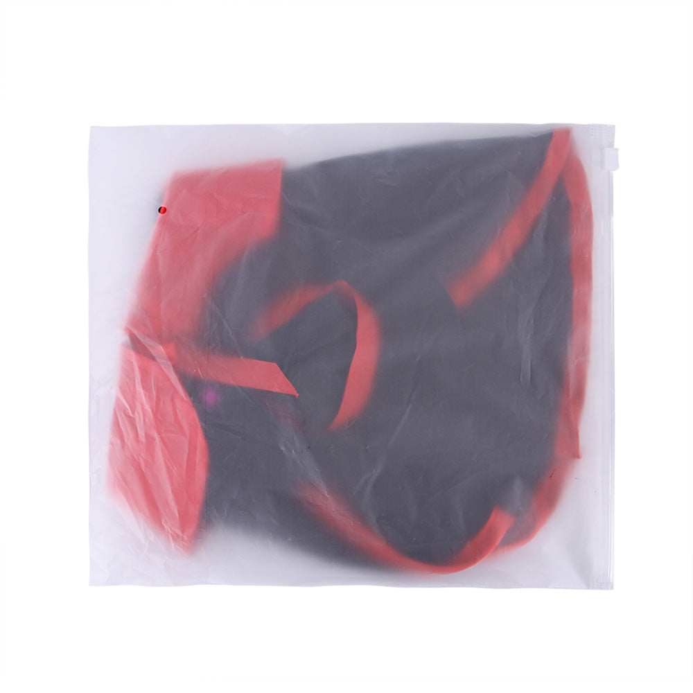 Pet witch costume cape and hat neatly packed in transparent plastic bag
