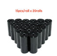 Charger l'image dans la visionneuse de la galerie, Bulk rolls of black dog waste bags stacked in pyramid shape
