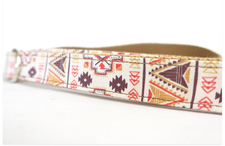 Close-up of pattern on dog leash fabric