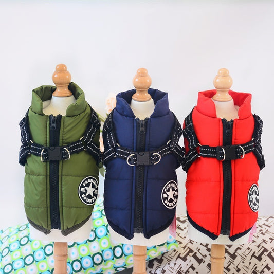 Vêtements imperméables pour chiens, manteau d'hiver pour chiens avec harnais, vêtements chauds pour animaux de compagnie, veste pour gros chiens, manteau pour Chihuahua et Labrador