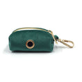 Load image into Gallery viewer, Green velvet waste bag holder with zipper and gold metal clip
