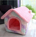 Cargar la imagen en la vista de la galería, Casa plegable para perros, cama para gatos, casa de invierno para perros, caseta para dormir, nido extraíble, cueva cerrada cálida, sofá, suministros para mascotas
