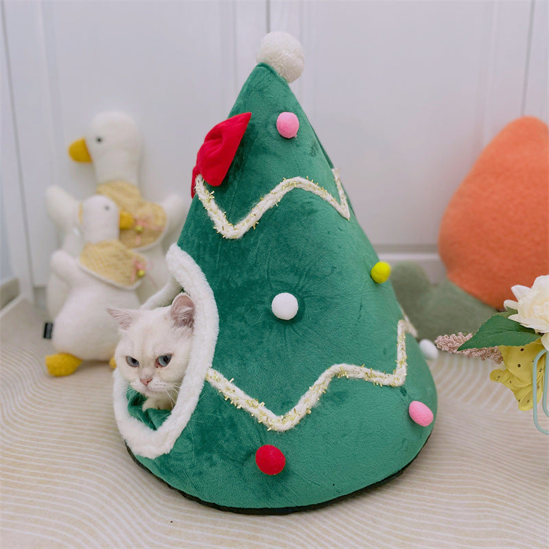 Pet Christmas Tree House Bed