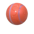Load image into Gallery viewer, Close-up of solid orange intelligent cat ball with smooth surface and LED light bands
