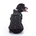 Charger l'image dans la visionneuse de la galerie, Black camo winter dog coat displayed on a studio background, showing soft fleece lining and convenient pockets
