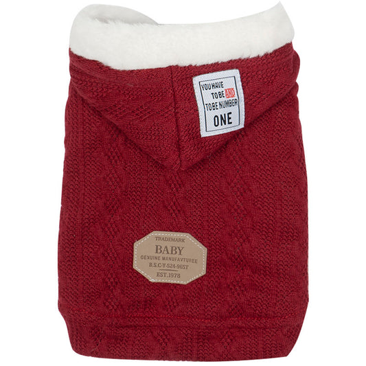 Autumn and Winter Thick Warm Hooded Sweater Pet Clothing