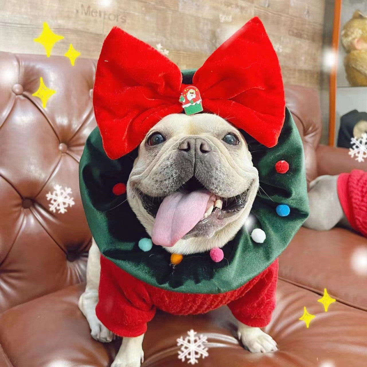 Christmas Bow Pet Headgear
