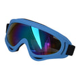Charger l'image dans la visionneuse de la galerie, Sky blue frame dog sunglasses with reflective blue lenses on white background

