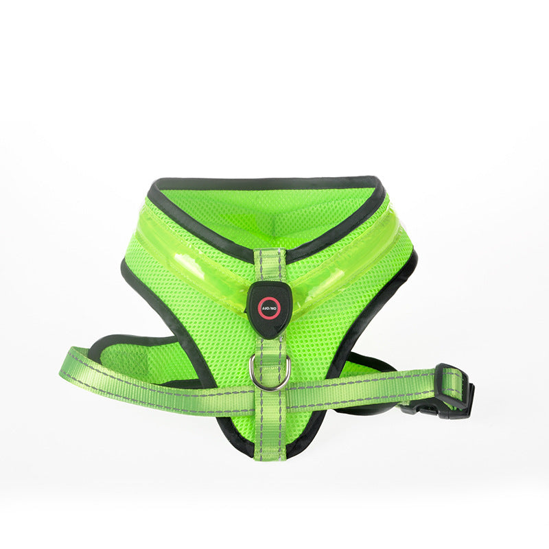 Arnés luminoso LED para perros con carga USB, correa para el pecho para perros, arnés reflectante de seguridad para mascotas, chaleco para mascotas para cachorros, perros grandes, productos para mascotas