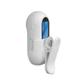 Load image into Gallery viewer, Side view of white rotating magnetic camera showing its clip attachment
