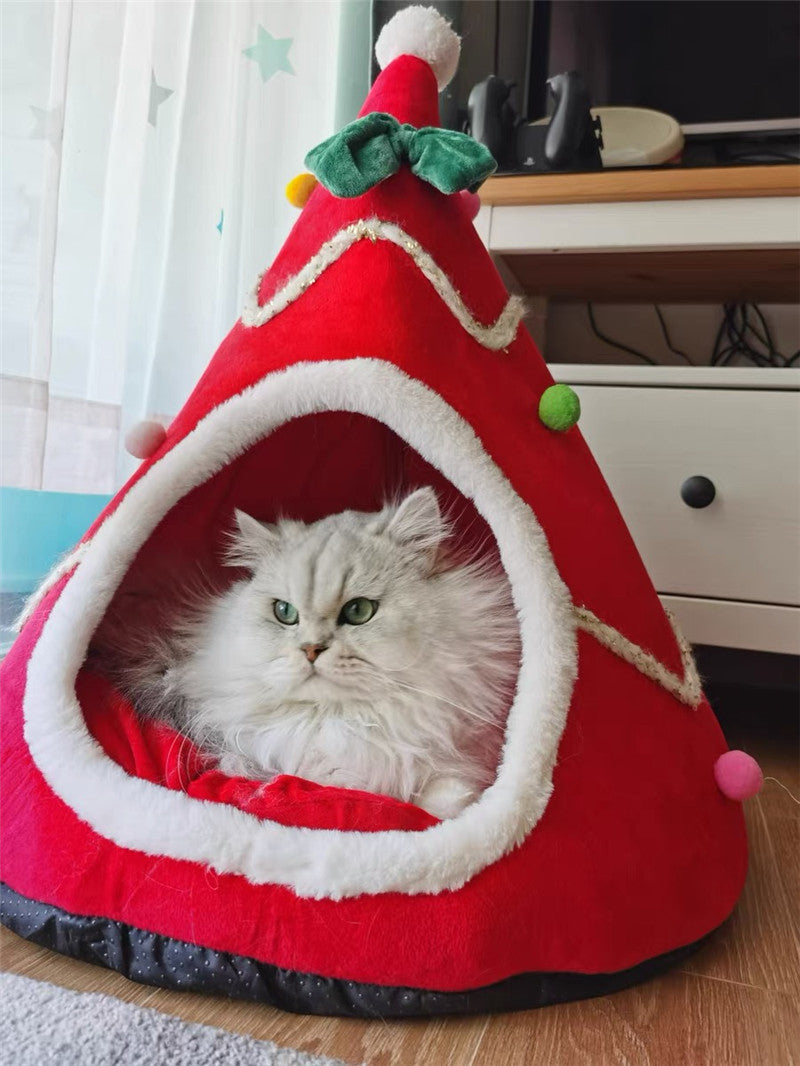Pet Christmas Tree House Bed