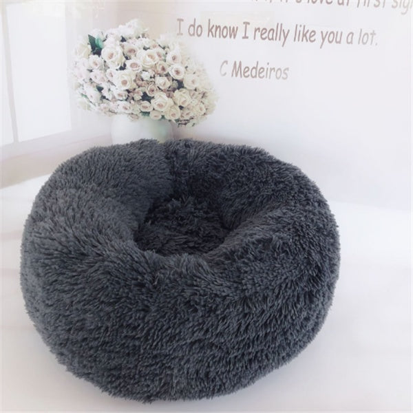 Plush Round Pet Bed for Small Pets