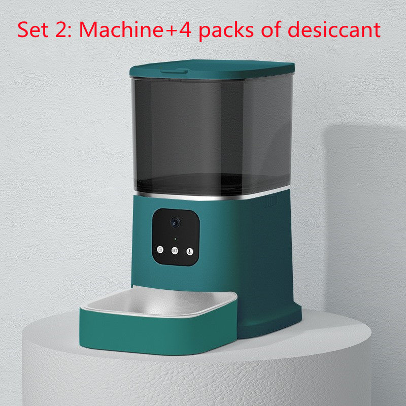 Distributeur automatique de nourriture pour animaux de compagnie, grande capacité, enregistreur vocal intelligent, contrôle par application, minuterie d'alimentation, distributeur de nourriture pour chat et chien avec bol pour animaux de compagnie WiFi