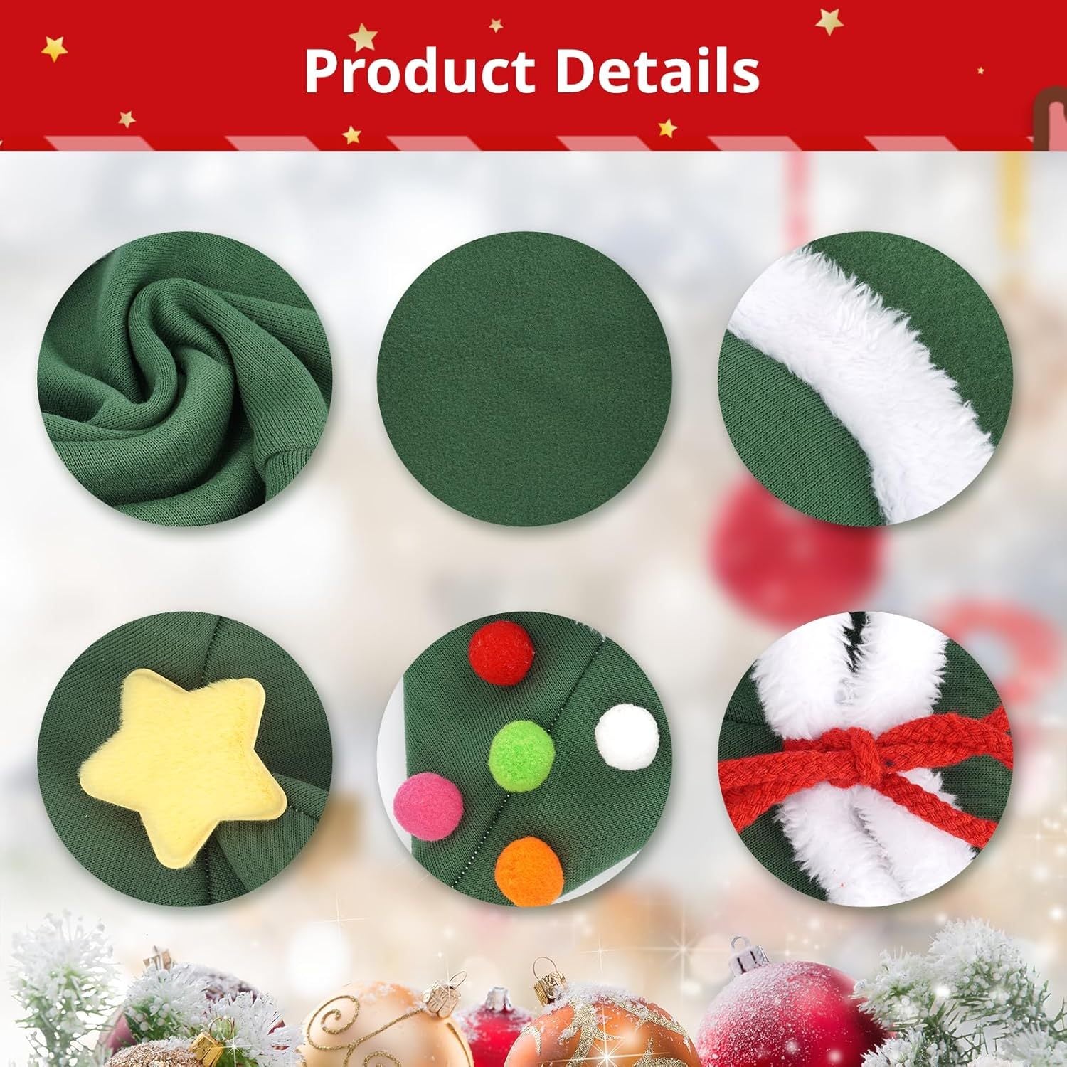 Pet Christmas Tree Cape With Velvet Stars
