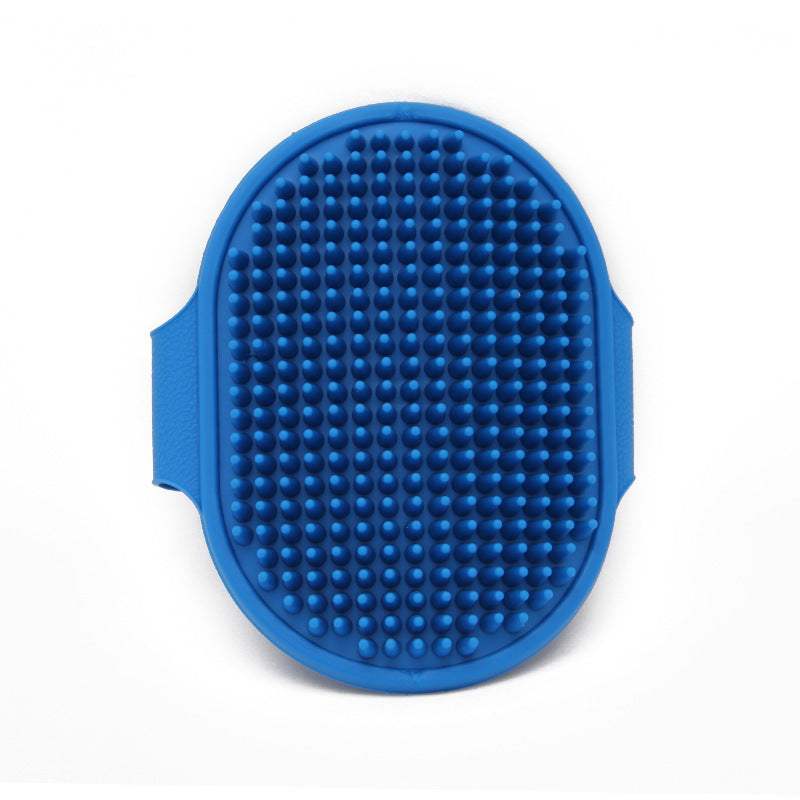 Blue rubber tip pad for pet grooming glove