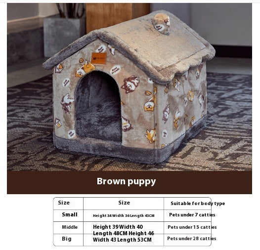 Casa plegable para perros, cama para gatos, casa de invierno para perros, caseta para dormir, nido extraíble, cueva cerrada cálida, sofá, suministros para mascotas