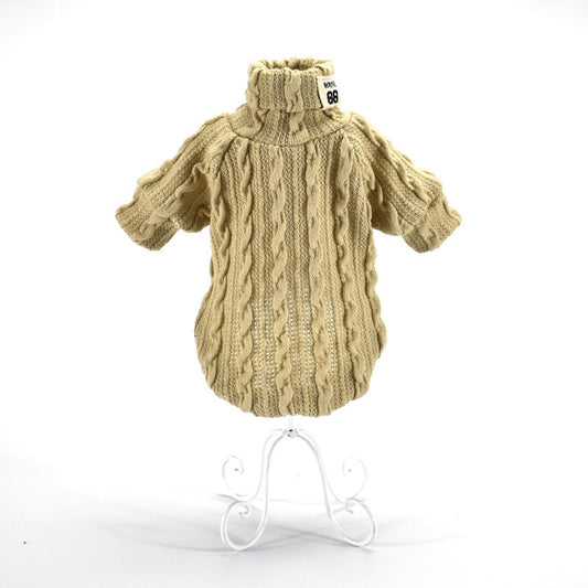 Pull pour chien col roulé couleur unie vêtements pour chiens coton chaud pour chiot petits chiens moyens sweat-shirt veste Chihuahua Teddy