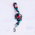 Load image into Gallery viewer, Green and white nylon dog harness with plastic buckle on white background
