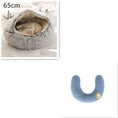 Charger l'image dans la visionneuse de la galerie, Lit 2 en 1 pour chien et chat - Lit d'hiver rond en peluche chaud pour animaux de compagnie - Lit doux et long en peluche pour animaux de compagnie
