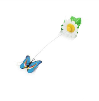 Blue butterfly rotator toy on flower-shaped base