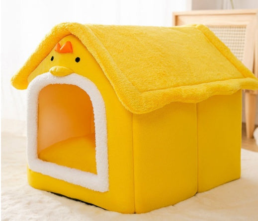 Casa plegable para perros, cama para gatos, casa de invierno para perros, caseta para dormir, nido extraíble, cueva cerrada cálida, sofá, suministros para mascotas