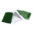 Charger l'image dans la visionneuse de la galerie, Disassembled dog toilet showing artificial grass, mesh layer, and waste tray components
