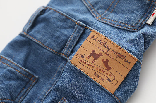 Comfortable stretch jeans pet suspenders