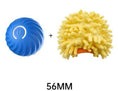 Cargar la imagen en la vista de la galería, Blue LED jumping ball with yellow plush sea urchin textured cover for dog play
