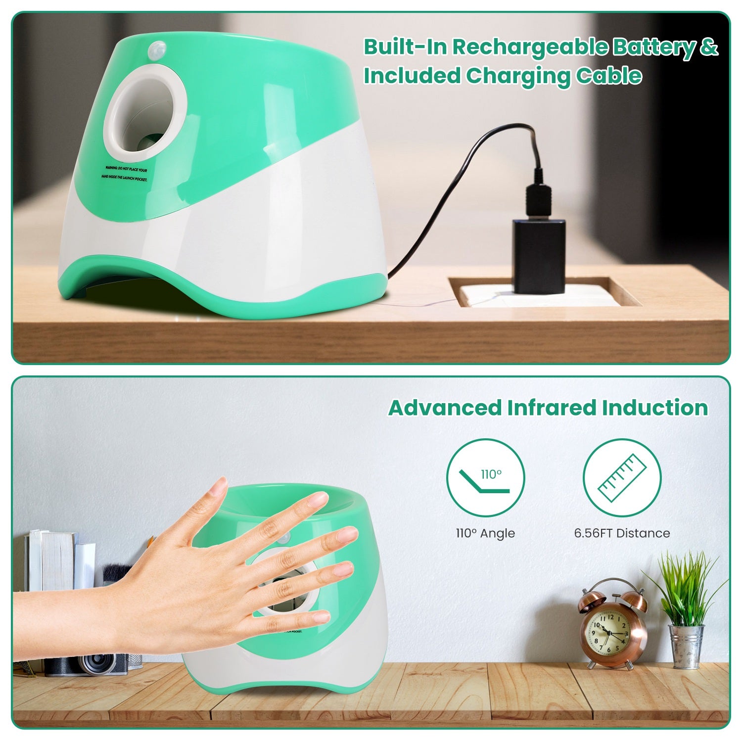 Automatic Dog Ball Launcher Included 6 Tennis Balls