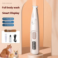Load image into Gallery viewer, Waterproof pet trimmer with LED light on beige background, showing included accessories
